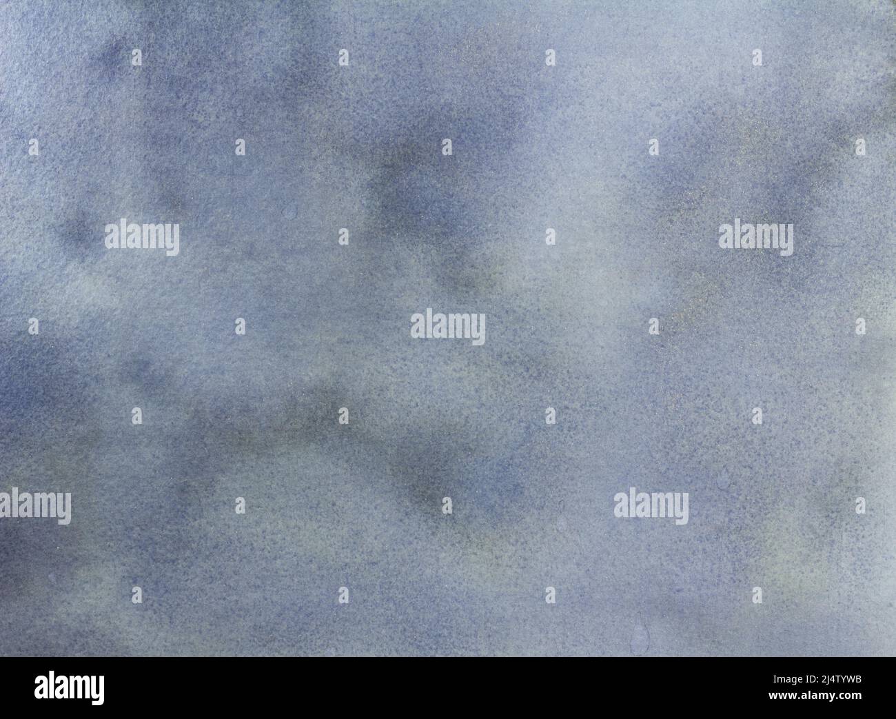 Aquarell abstrakte Malerei mit trüber Textur und funkeln glänzenden Elementen, weichen grauen und silbernen Vintage-Hintergrund. Stockfoto