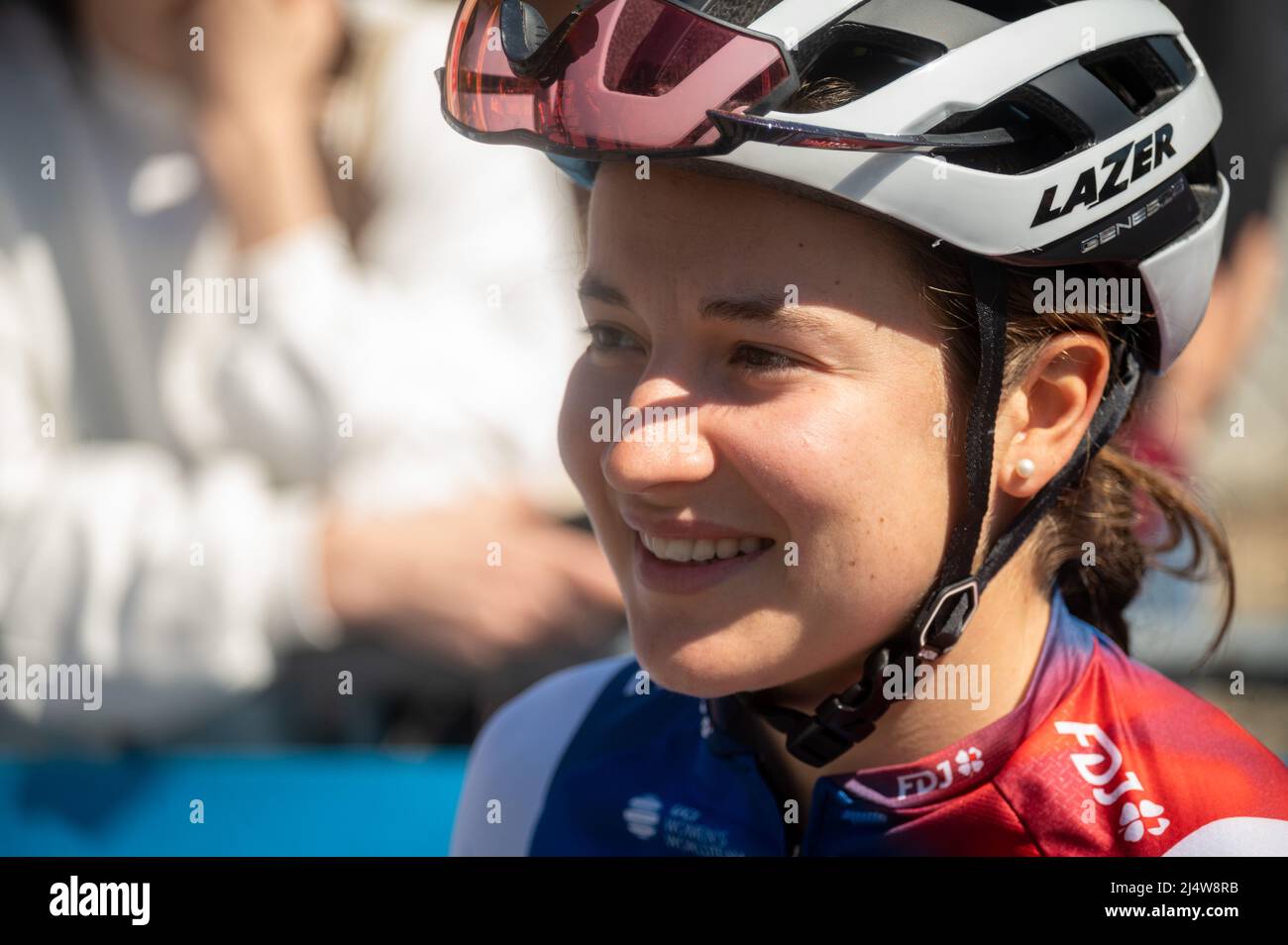 Jade WIEL FDJ Nouvelle-Aquitaine Futuroscope während des Grand Prix der Frauen in Chambery 2022, des französischen Elite-Cup-Radrennens der Frauen am 17. April 2022 in Chambéry-le-Vieux, Frankreich - Foto Florian Frison / DPPI Stockfoto