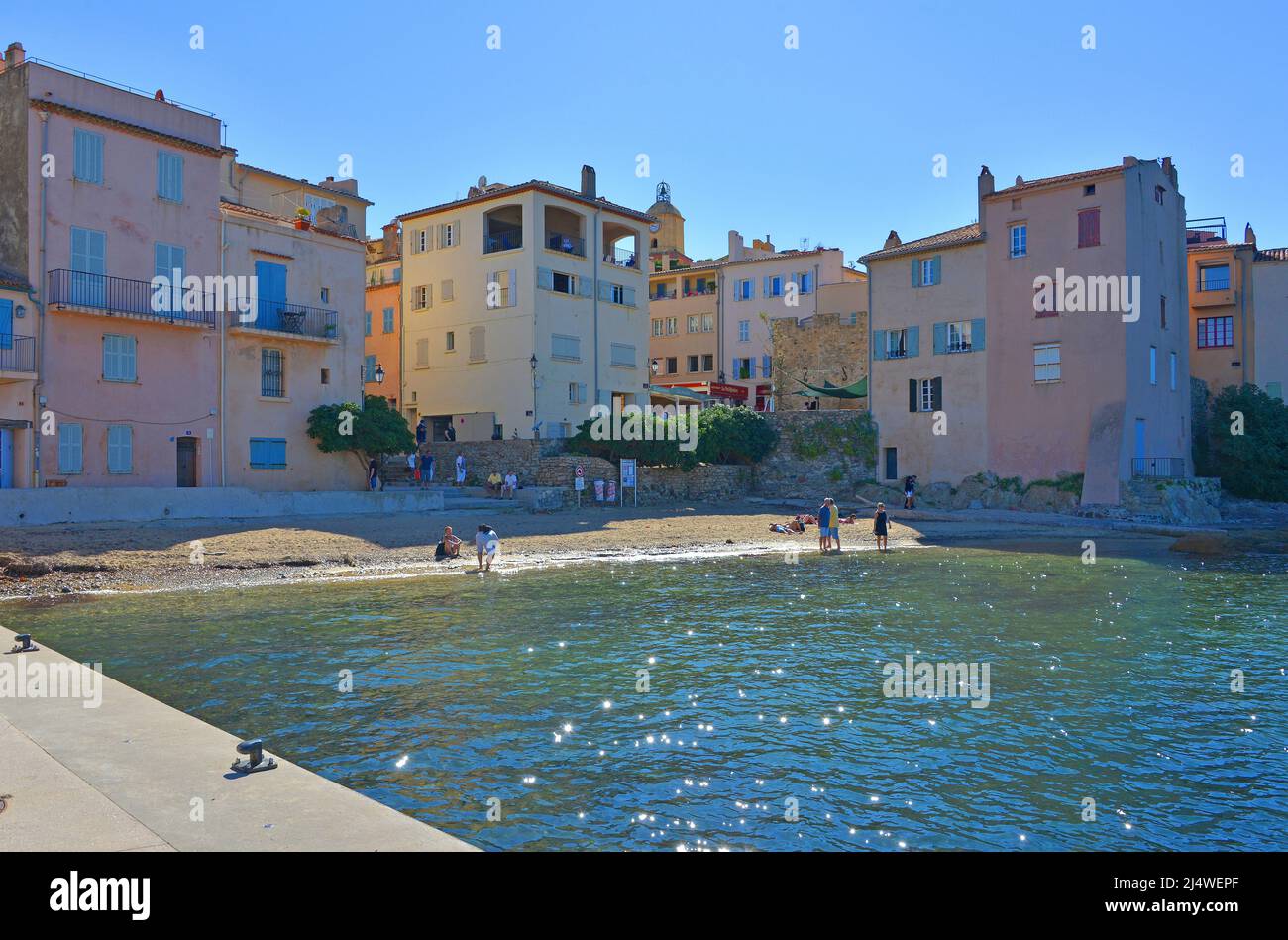 Kleiner Strand von La Ponche in St Tropez Stockfoto