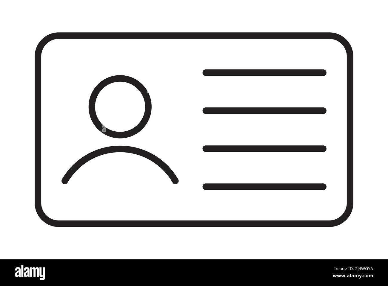 ID Card Icon Vektor Personalidentifikation, Kartentreiber-Lizenz für Ihr Web-Design, Logo, Infografik, UI. Illustration Stock Vektor