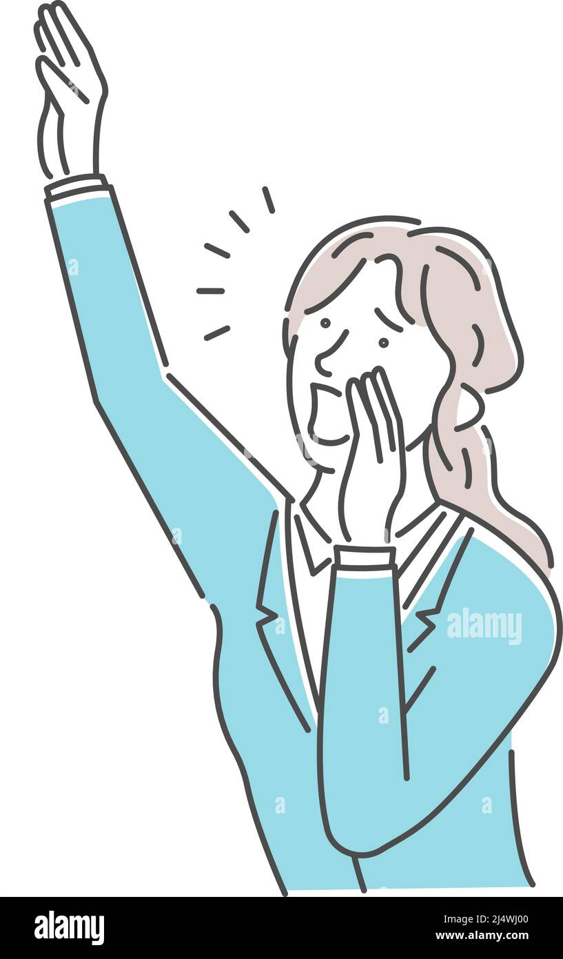 Vektor-Illustration einer jungen Geschäftsfrau, die schreit Stock Vektor