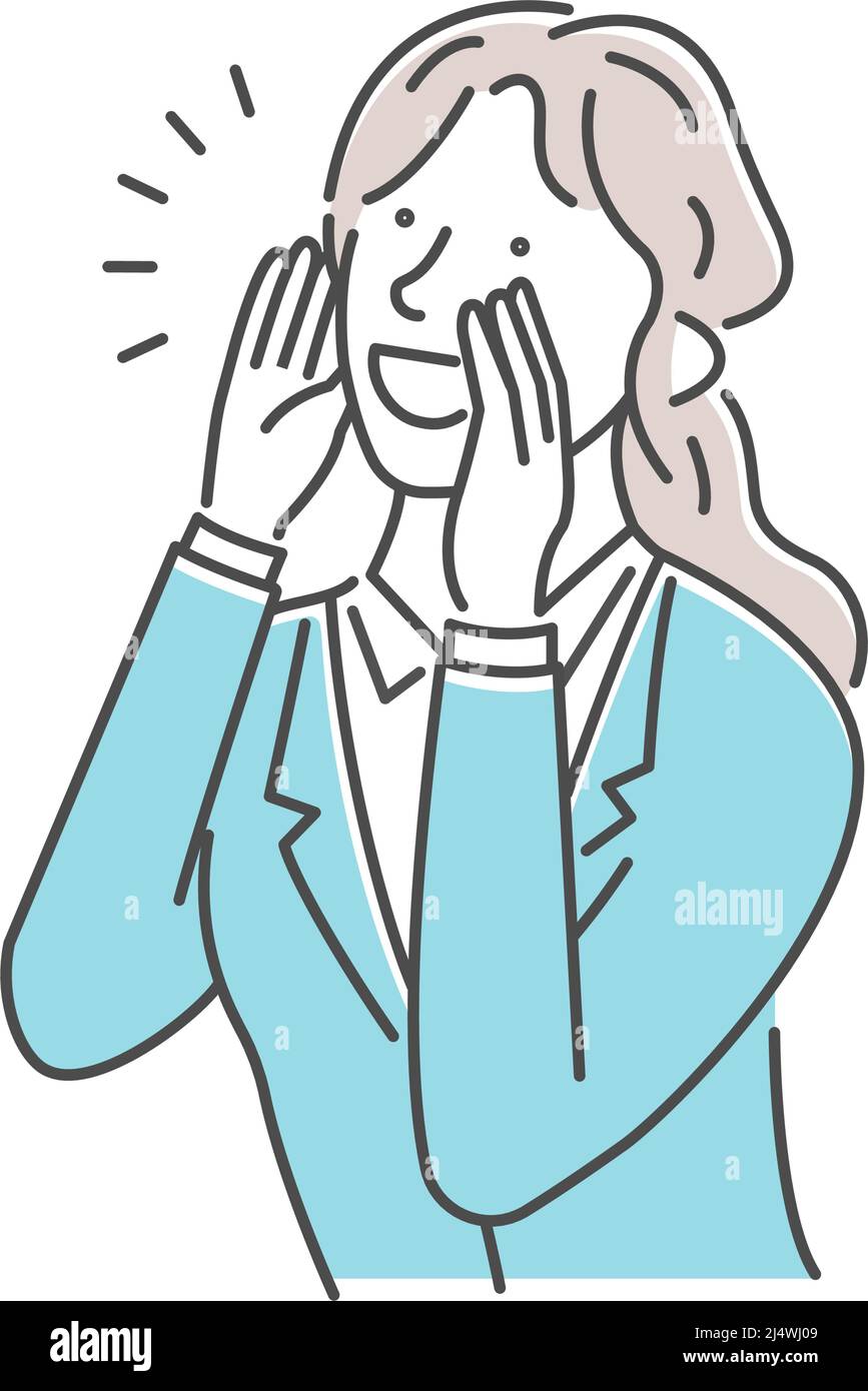 Vektor-Illustration einer jungen Geschäftsfrau, die schreit Stock Vektor