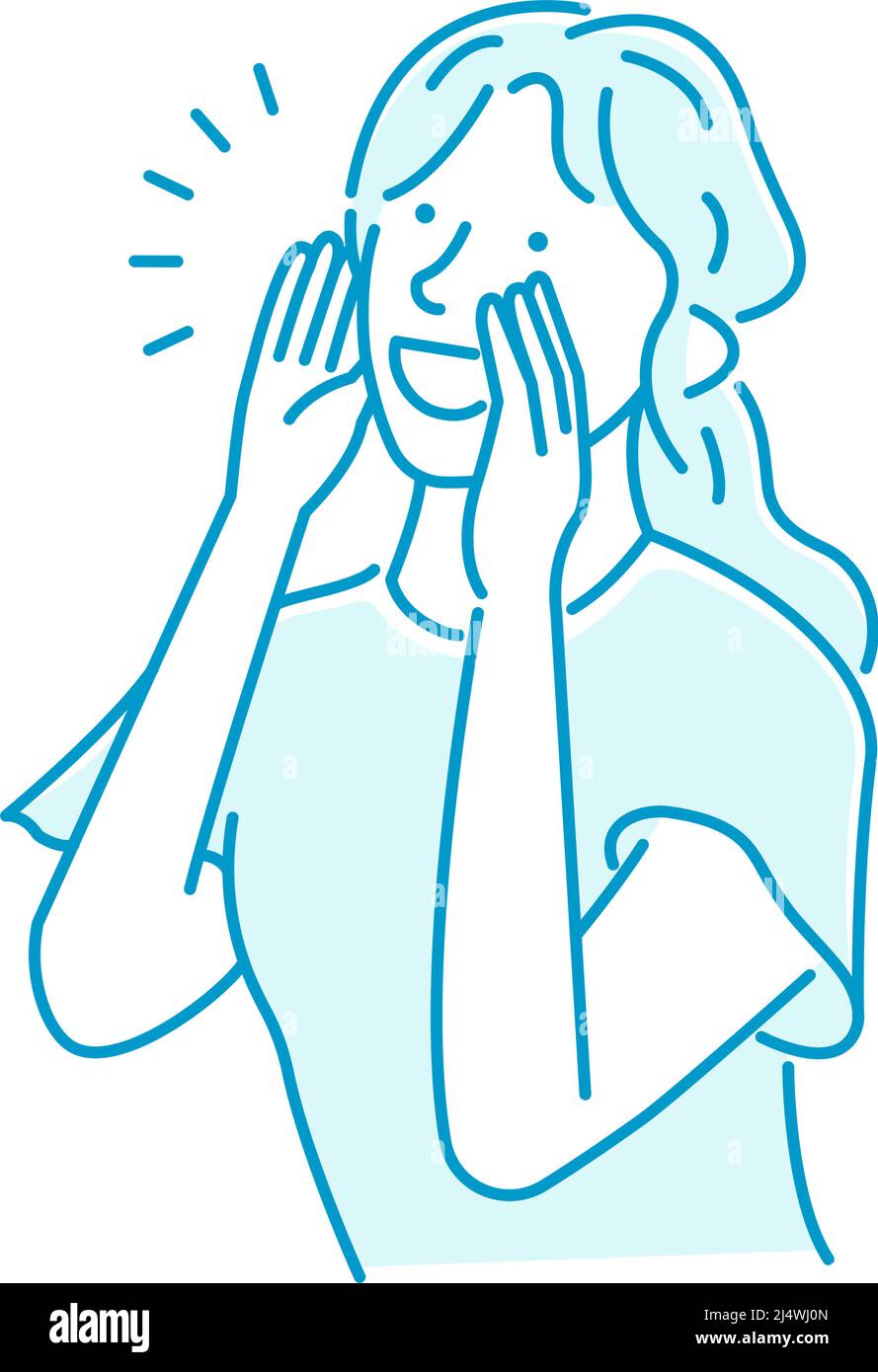 Vektor-Illustration einer jungen Frau, die schreit Stock Vektor