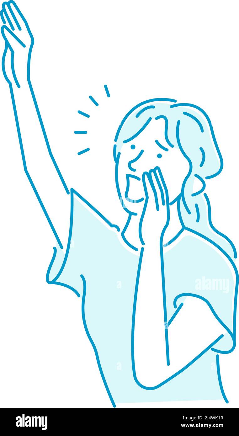 Vektor-Illustration einer jungen Frau, die schreit Stock Vektor