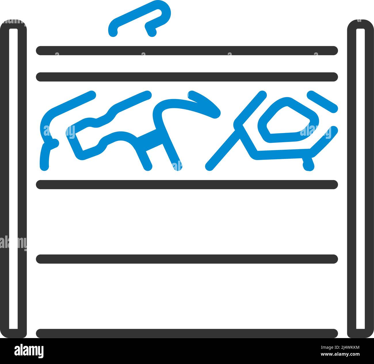 Retro-Tool-Box-Symbol. Auffälliges Design mit bearbeitbarer Konturbreite. Vektorgrafik. Stock Vektor