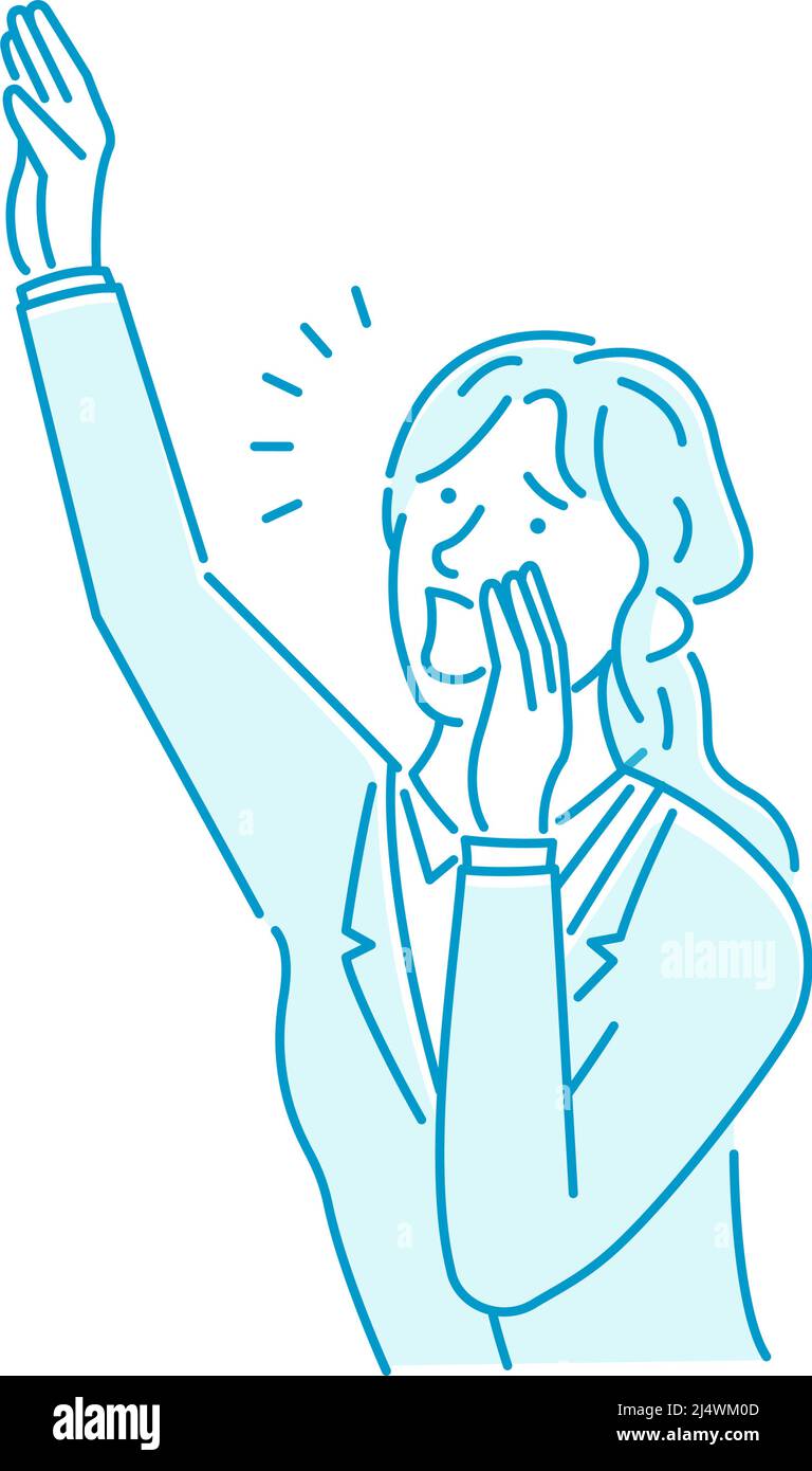 Vektor-Illustration einer jungen Geschäftsfrau, die schreit Stock Vektor