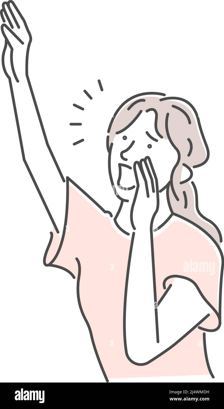 Vektor-Illustration einer jungen Frau, die schreit Stock Vektor