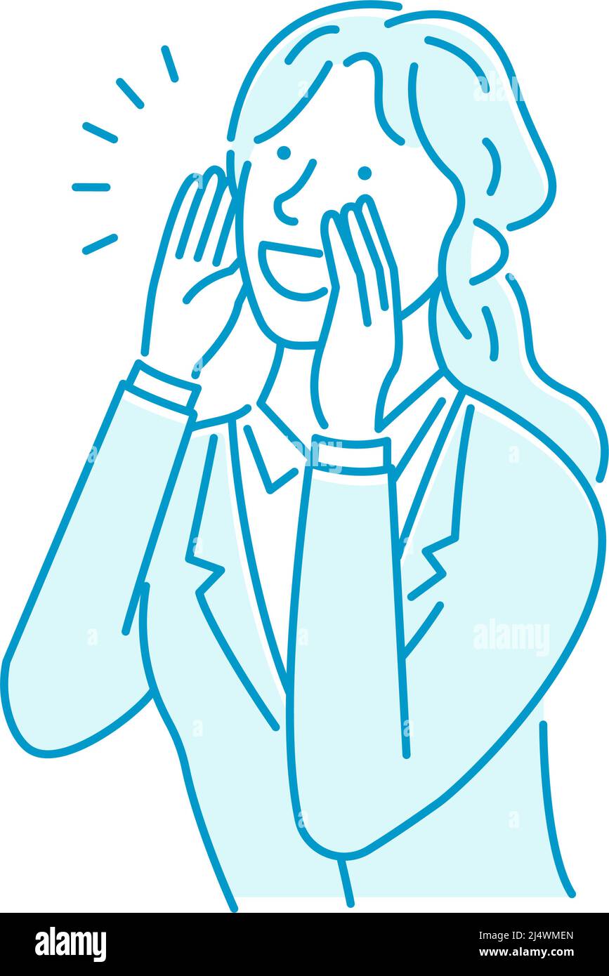 Vektor-Illustration einer jungen Geschäftsfrau, die schreit Stock Vektor