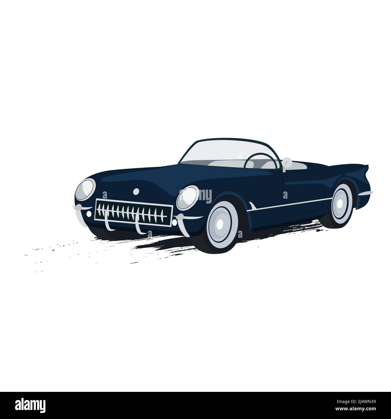 Retro Auto isoliert Vektor-Illustration Stock Vektor