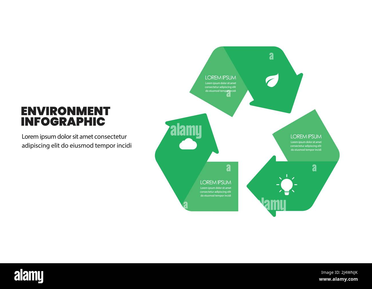 Umwelt-Infografik Mit Recycling-Symbol. Vektorgrafik Stock Vektor