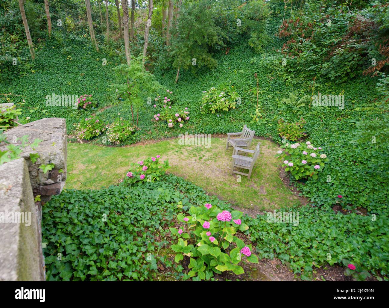 Die jardins suspendus (Hanging Gardens) von Le Havre, Frankreich, befinden sich in einem ehemaligen Fort Stockfoto