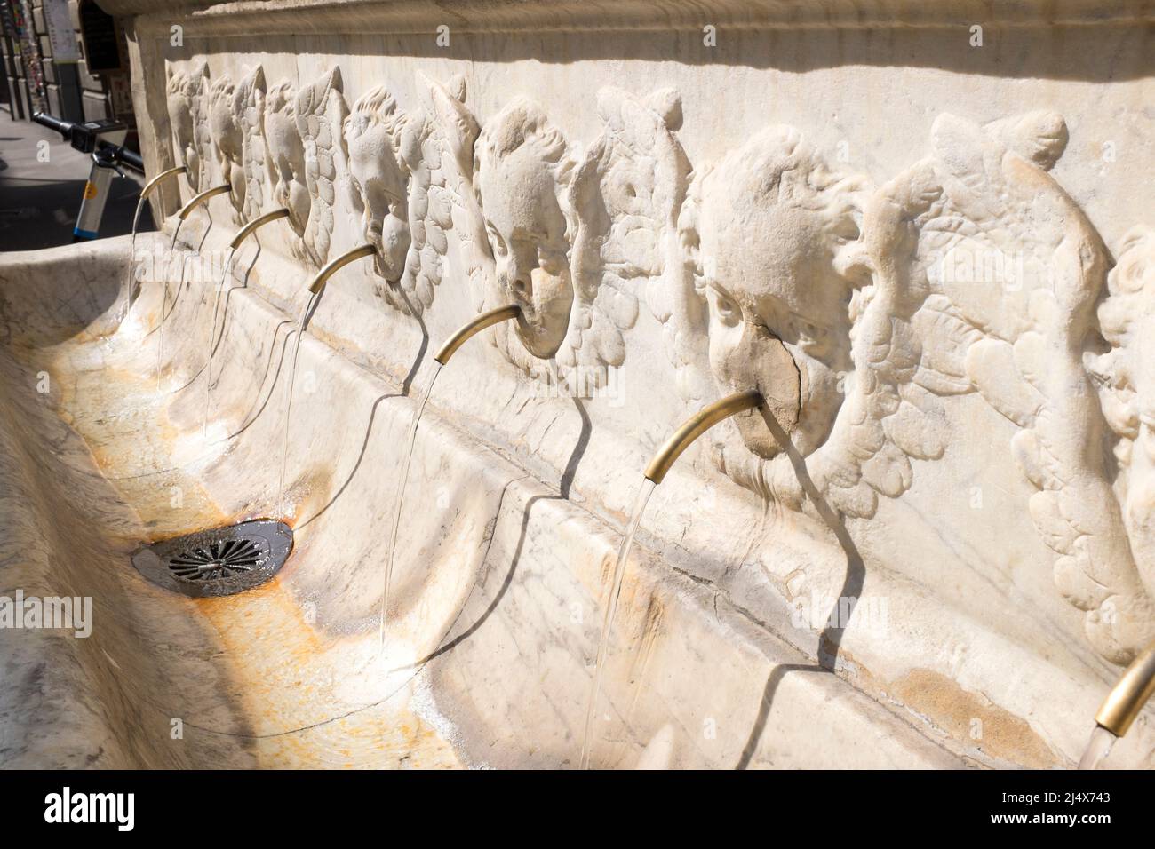 Street Fountain Florenz Italien Stockfoto