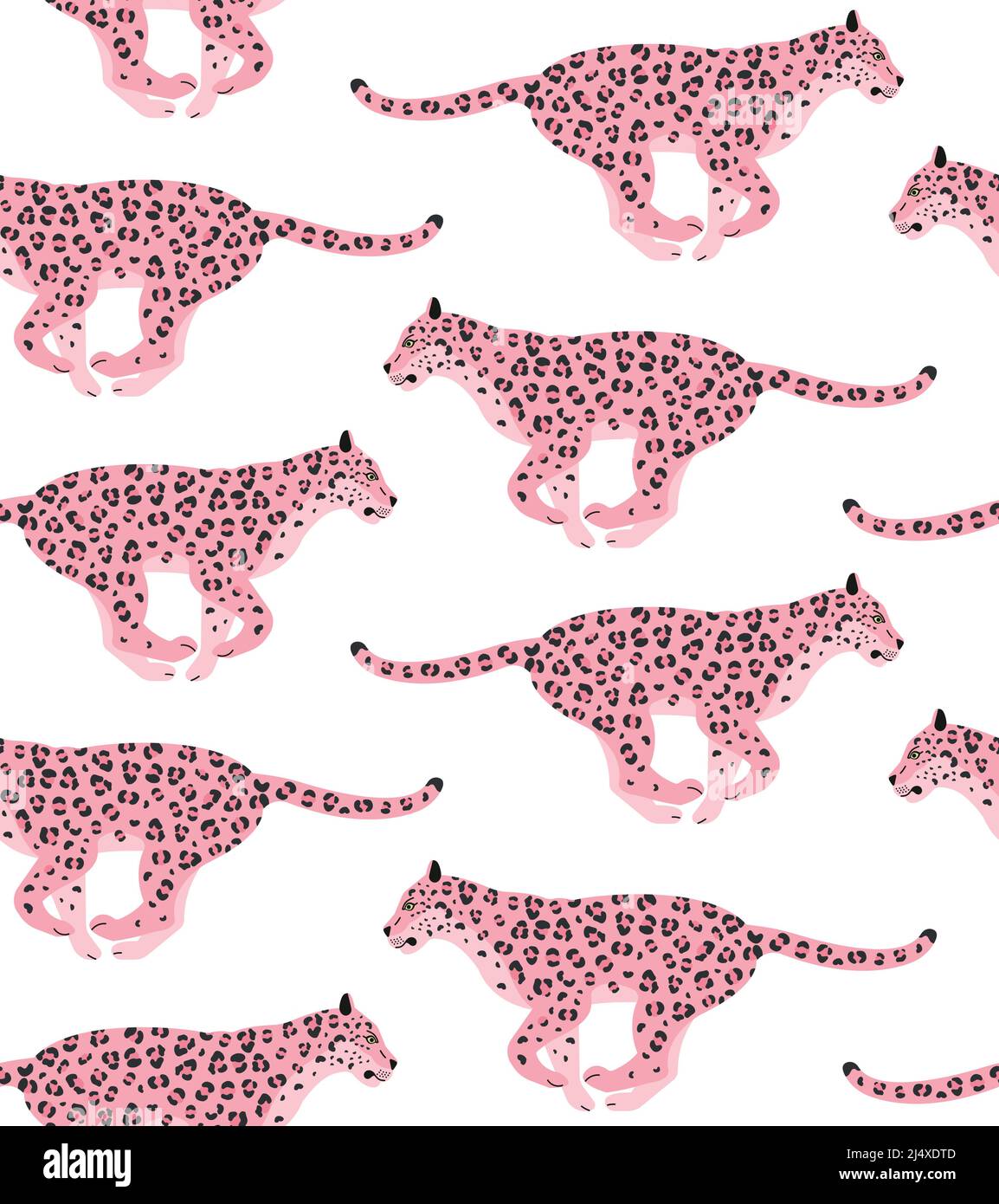 Vektor nahtloses Muster von flach laufenden rosa Leopard Stock Vektor