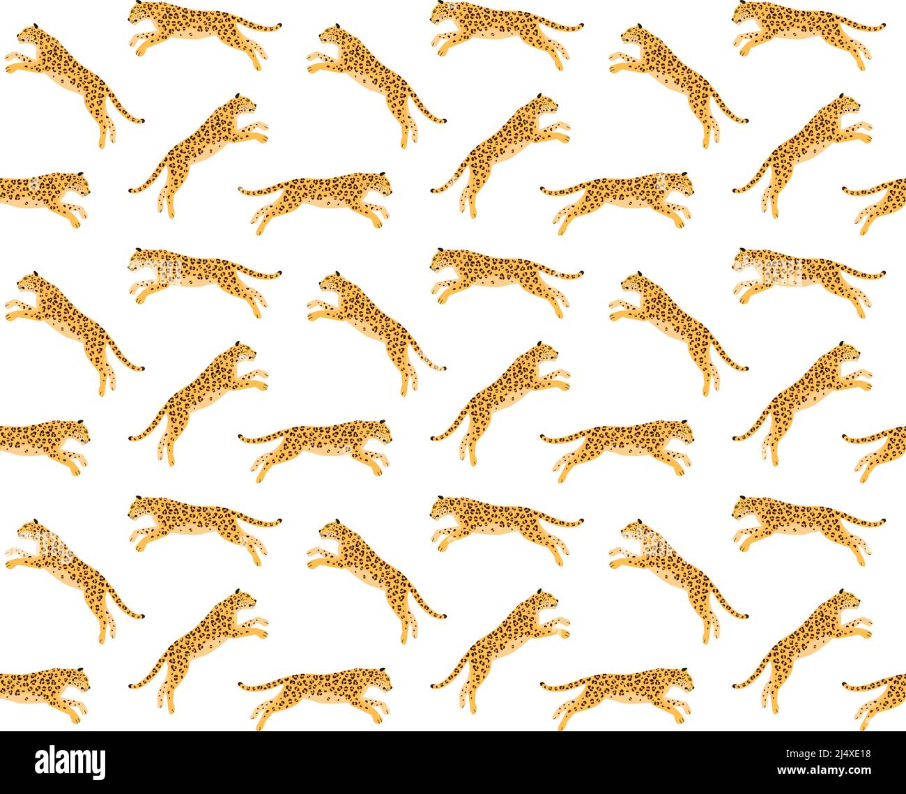 Vektor nahtloses Muster von flachen Leoparden Stock Vektor