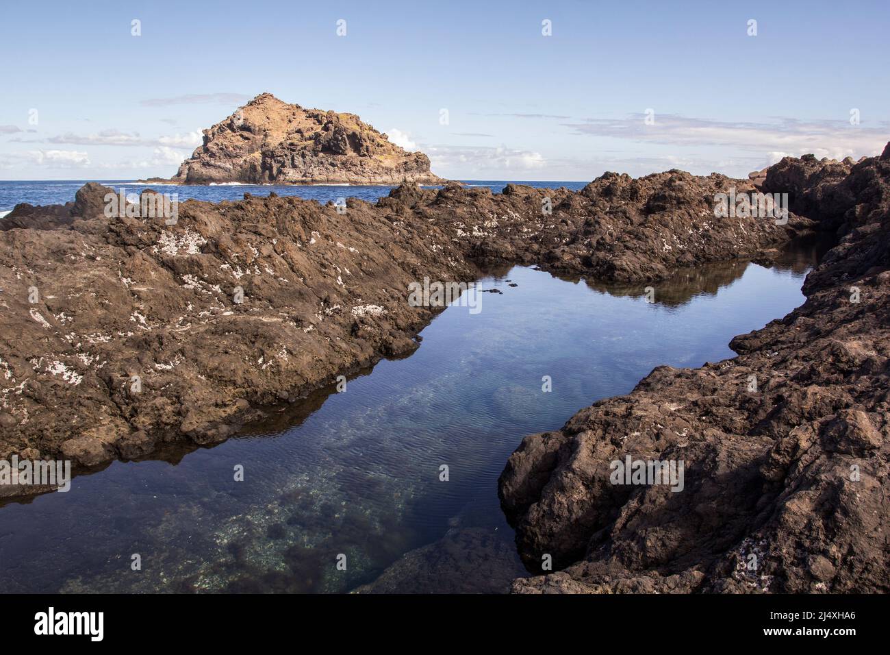 Der Blick auf natürliche Pools in Garachico. Teneriffa, Kanarische Inseln, Spanien. Stockfoto