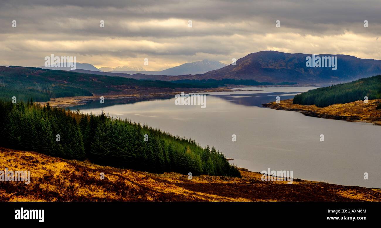 Landschaft am Loch Loyne, dem schottischen Hochland Stockfoto