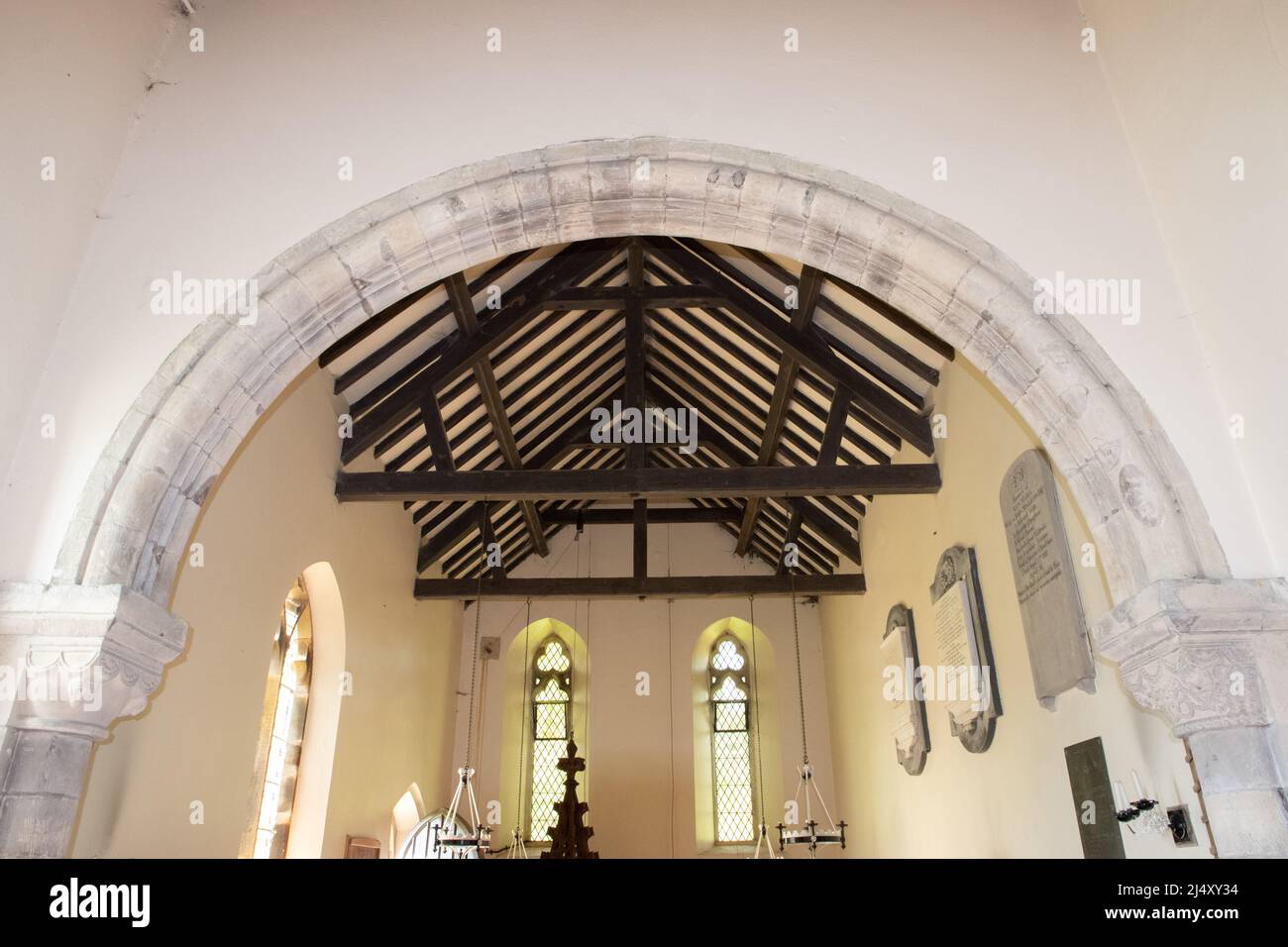 Saint Ethelburgh, Great Givendale Norman Arch Stockfoto