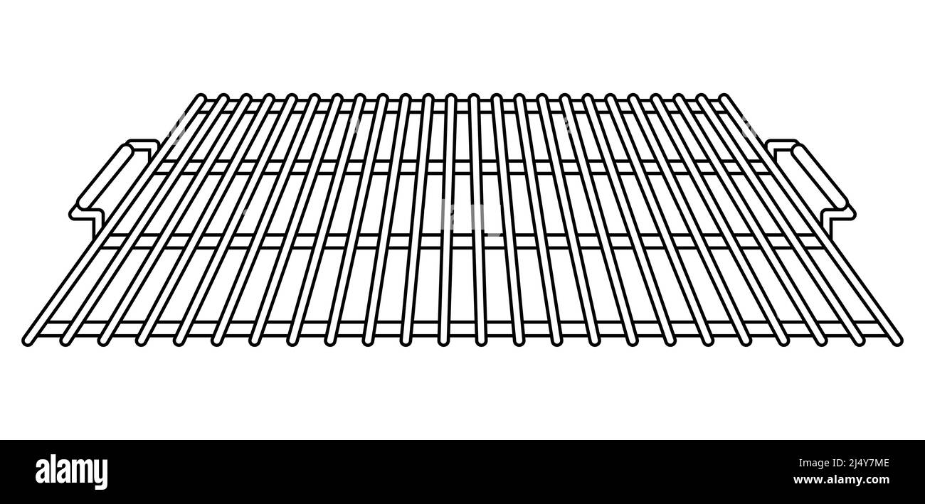 Abbildung des Gitterrostes aus Stahl. Stilisierte bbq Küche und Restaurant Utensil. Stock Vektor