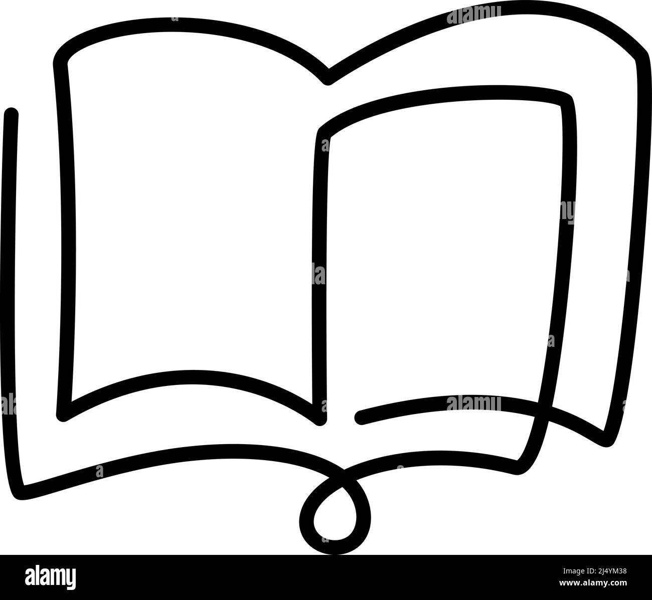 Kontinuierliche eine Zeile Zeichnung offene Buch Bibel mit fliegenden Seiten. Vektor-Illustration Bildung liefert zurück zur Schule Thema Stock Vektor