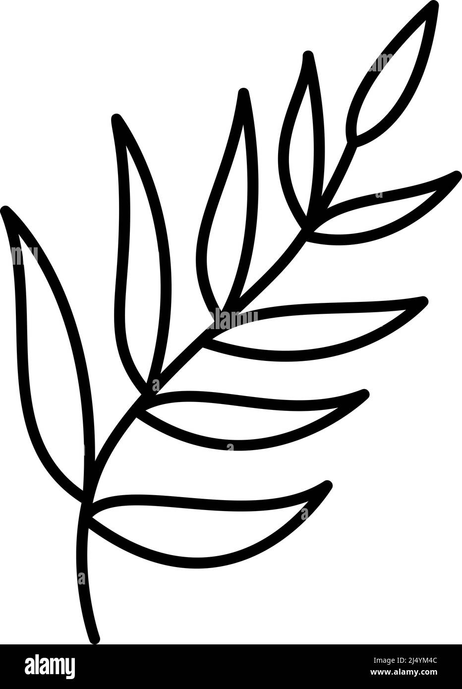 Eintritt Jesu in Jerusalem. Vektor Palm Zweig Monoline Symbol. Lineare Stil Zeichen für mobile Konzept und Web-Design. Hebräische olive einfache Linie. Jüdisch Stock Vektor