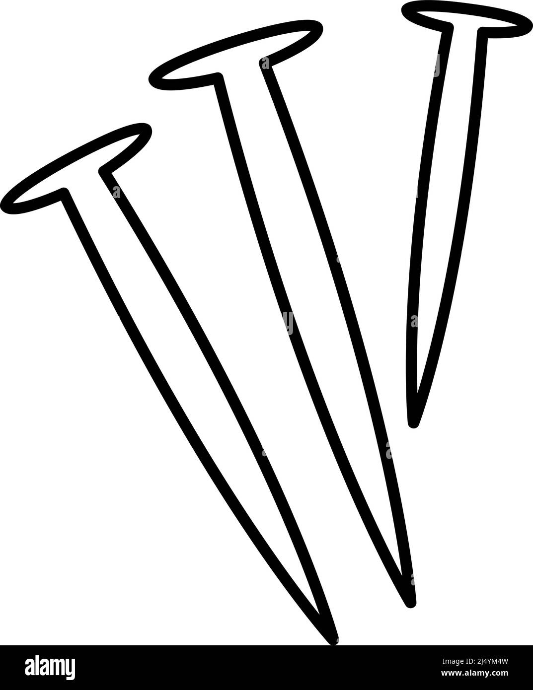 Nahaufnahme Vektor drei große schmutzige rustikalen Dorn. Monoline handgezeichnete Ikone religiöse heilige Leidenschaft Schmerz Blut Objekt Logo Design in biblischer Kunst Doodle Linie Stock Vektor