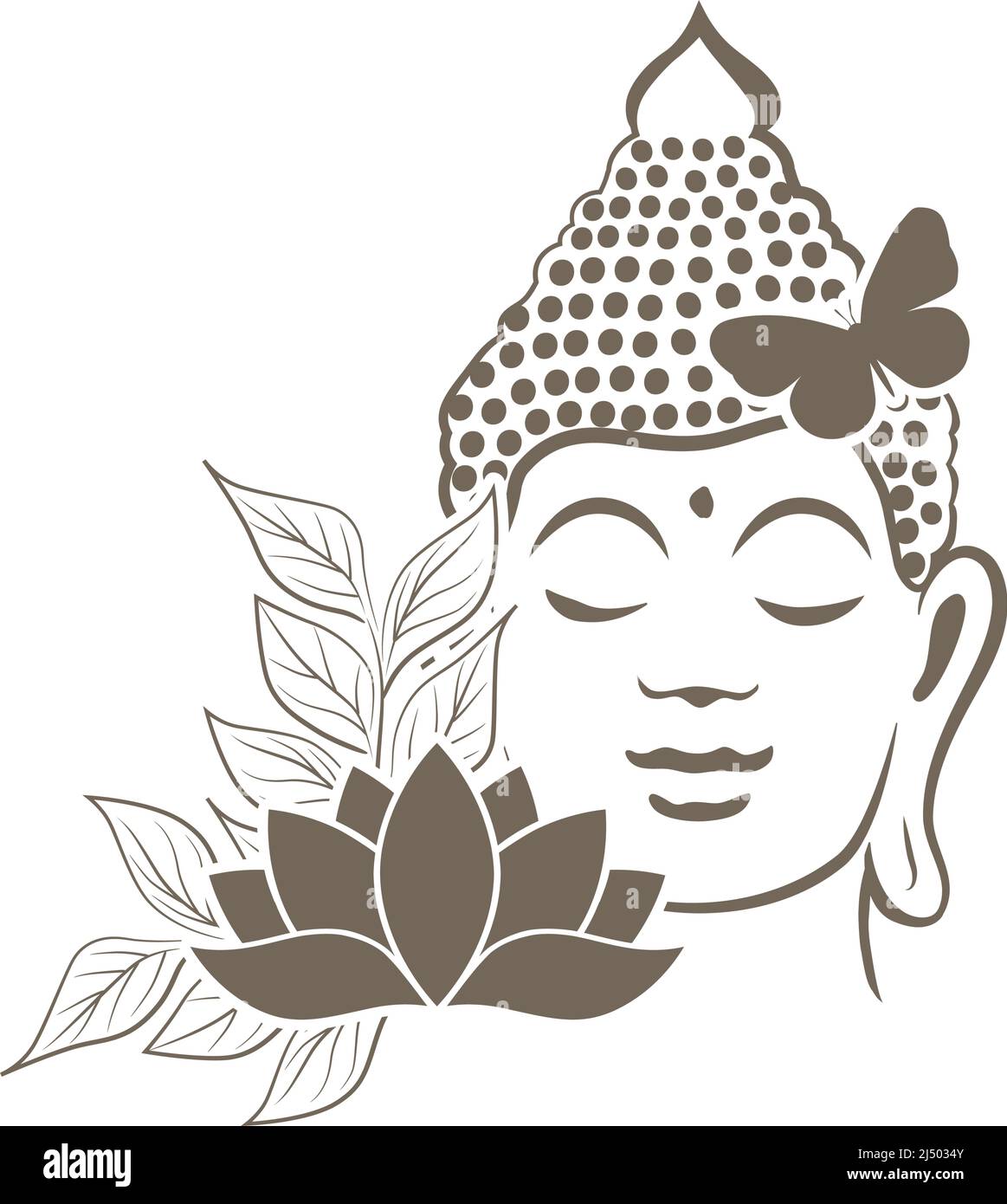 Buddha mit Blumen Stock Vektor