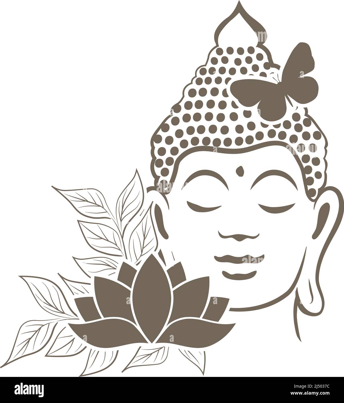Buddha mit Blumen Stock Vektor