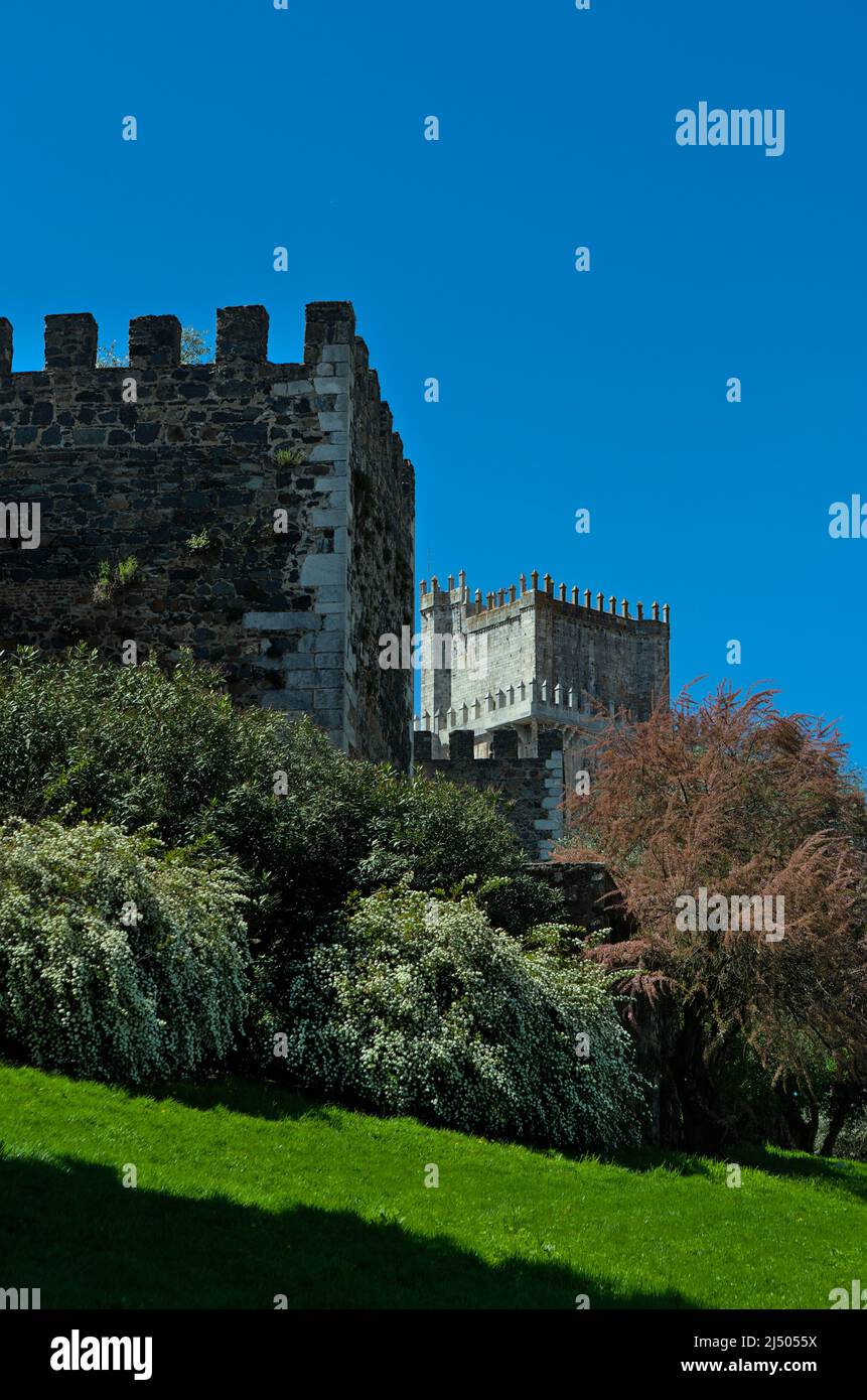 Außenmauern der mittelalterlichen Burg von Beja in Alentejo, Portugal Stockfoto