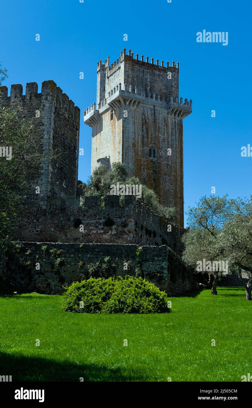 Außenmauern der mittelalterlichen Burg von Beja in Alentejo, Portugal Stockfoto