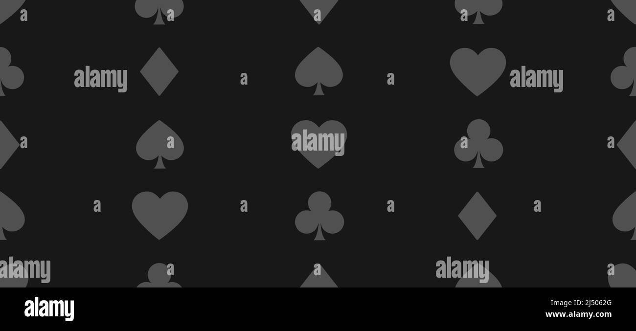 Karte passt nahtlos Muster. Spielkarten. Luxus Casino Glücksspiel Poker Hintergrund Muster mit Kartensymbolen. Vektorgrafik Stock Vektor