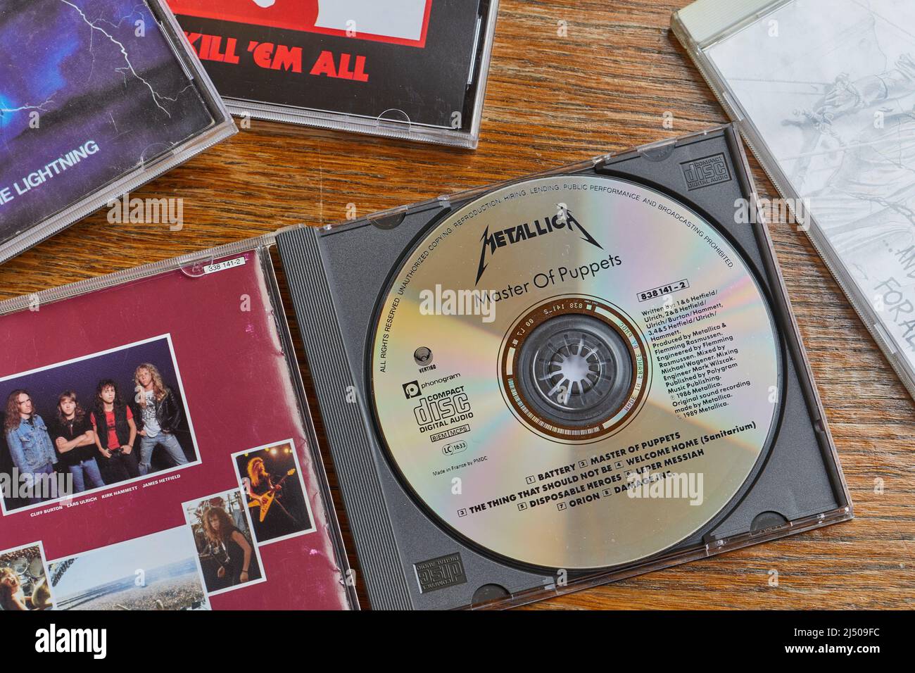 Metallica Master Of Puppets und andere CDs Stockfoto