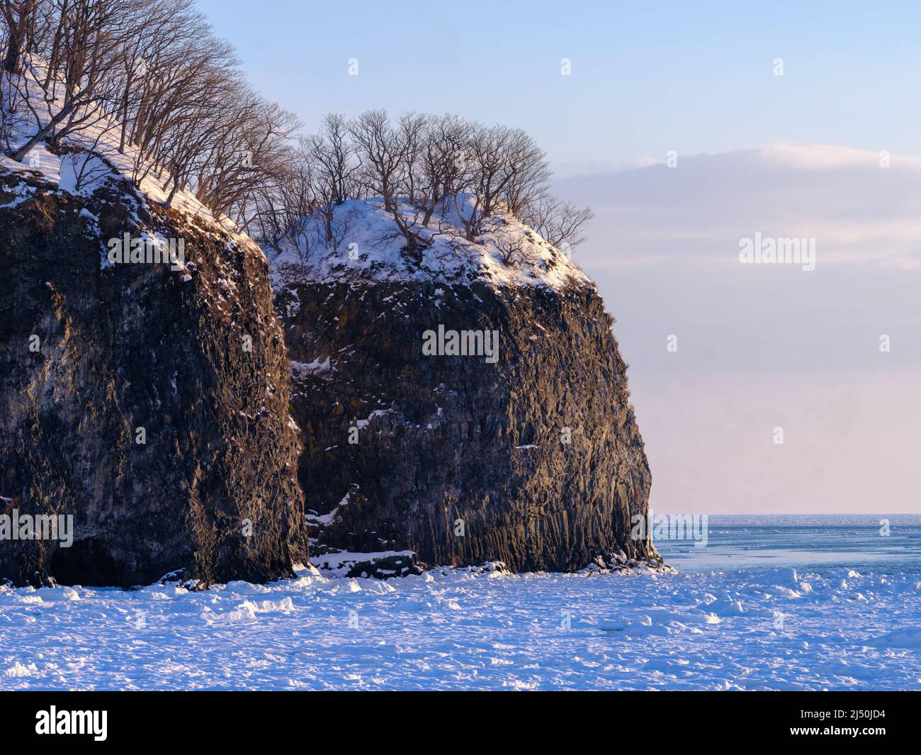 Futatsuiwa Rocks in Abashiri City, Hokkaido, Japan Stockfoto