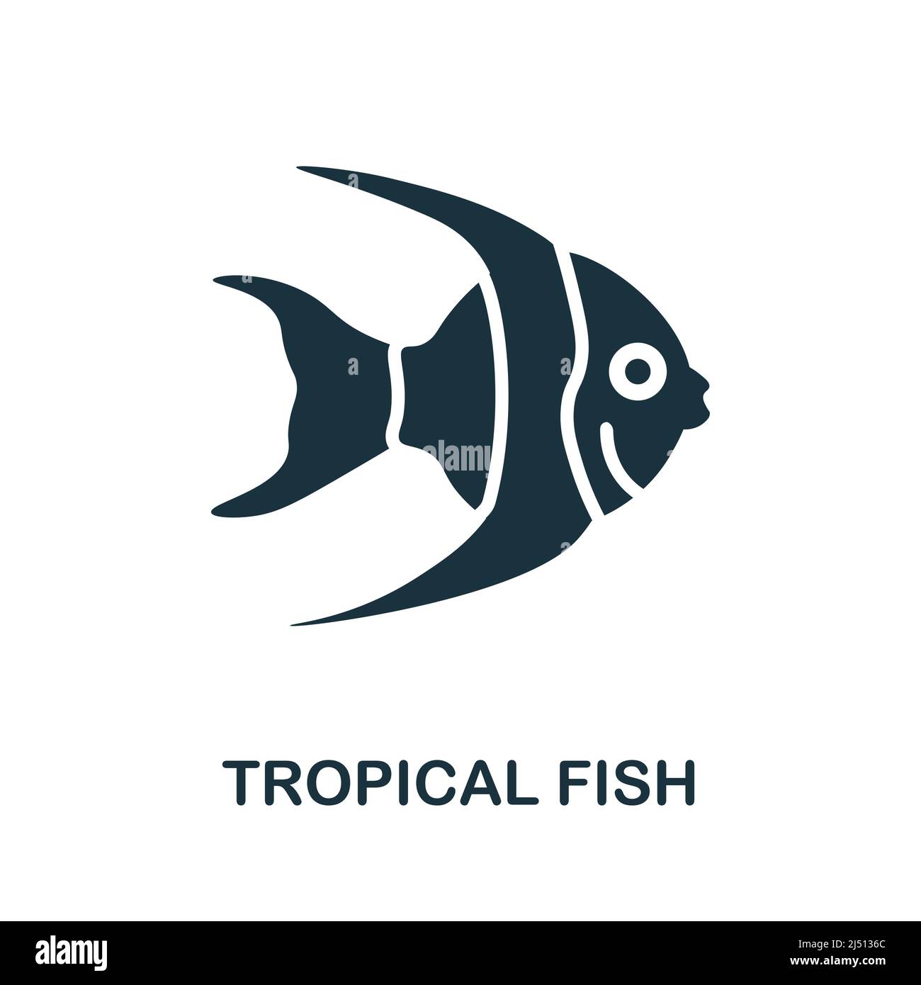 Symbol für tropische Fische. Monochrom einfaches Tropical Fish Symbol für Vorlagen, Webdesign und Infografiken Stock Vektor