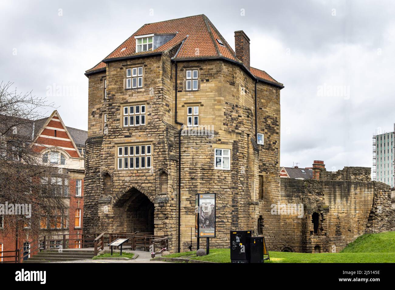 Das Schwarze Tor, Burg von Newcastle Torhaus, North East England, Großbritannien Stockfoto