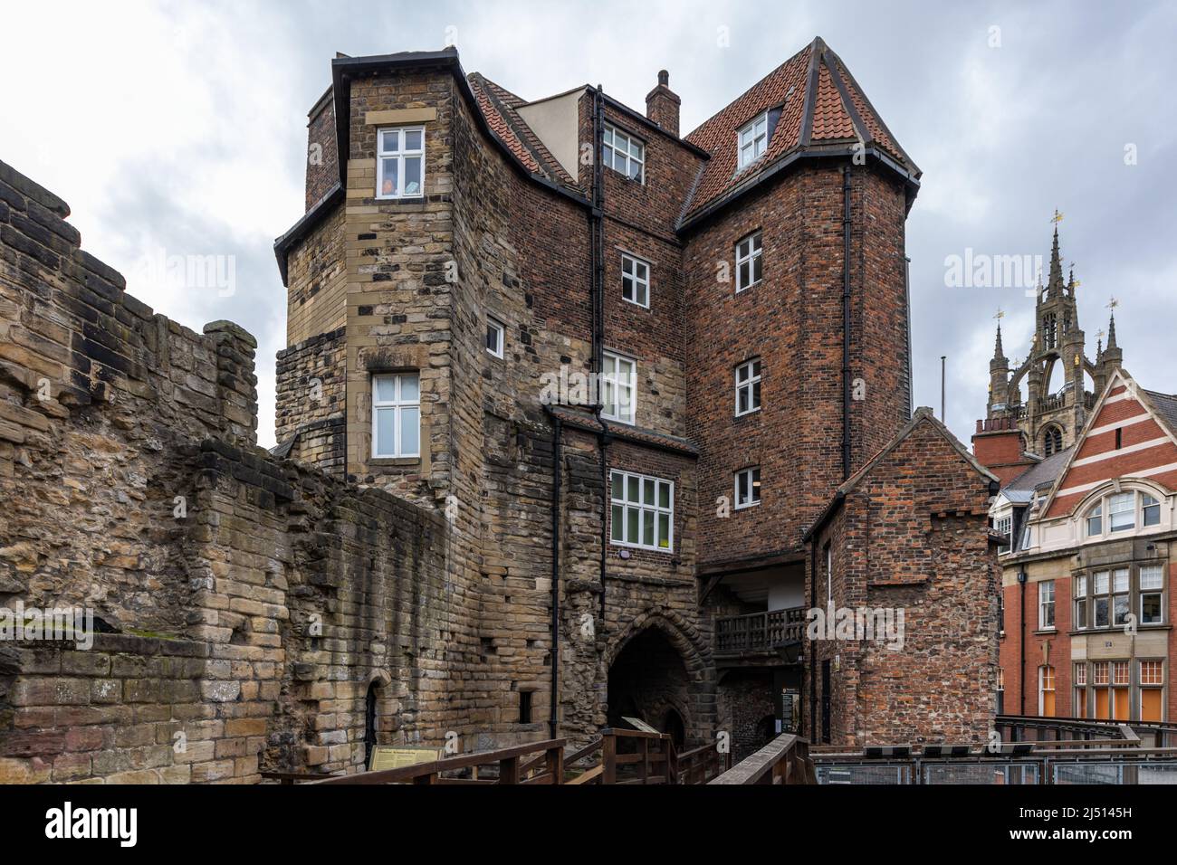 Das Schwarze Tor, Burg von Newcastle Torhaus, North East England, Großbritannien Stockfoto