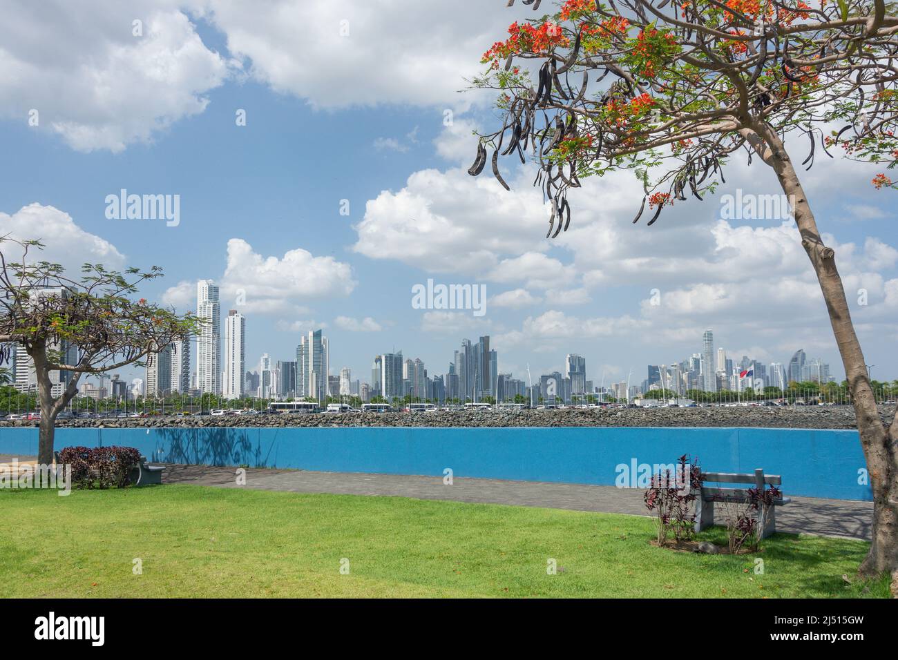 Stadtbild am Plaza V Centenario, Panama City, Panama oProvinz, Republik Panama Stockfoto