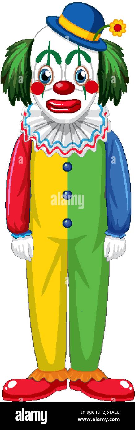 Bunte Clown Cartoon Figur Illustration Stock Vektor