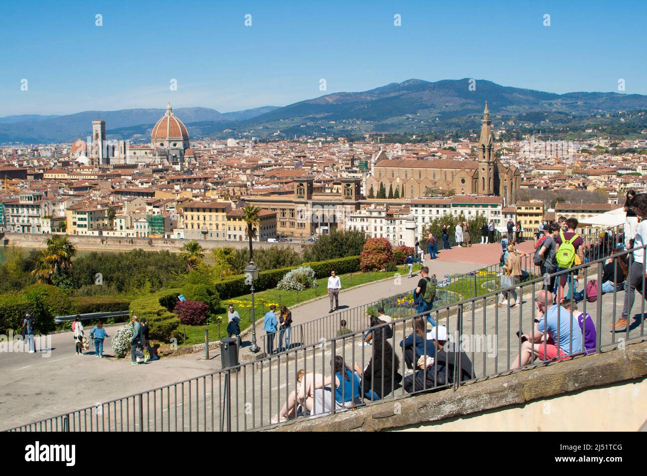 Italien, Toskana, Florenz. Blick vom Michelangelo Platz. Stockfoto