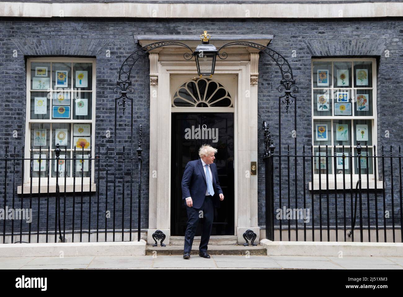 London, Großbritannien. 19. April 2022. Premierminister Boris Johnson zu einem Treffen mit dem Premierminister der Region Kurdistan, Masrour Barzani, in der Downing Street. Kredit: Karl Black/Alamy Live Nachrichten Stockfoto