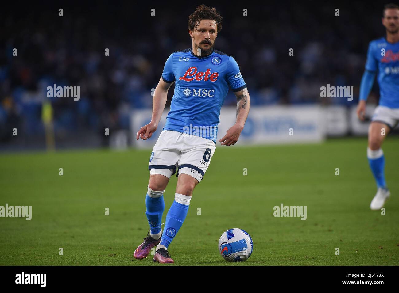 Mario Rui von SSC Napoli während der Serie Ein Spiel zwischen SSC Napoli und AS Roma im Stadio Diego Armando Maradona Neapel Italien am 18. April 2022. (Foto Franco Romano) Stockfoto