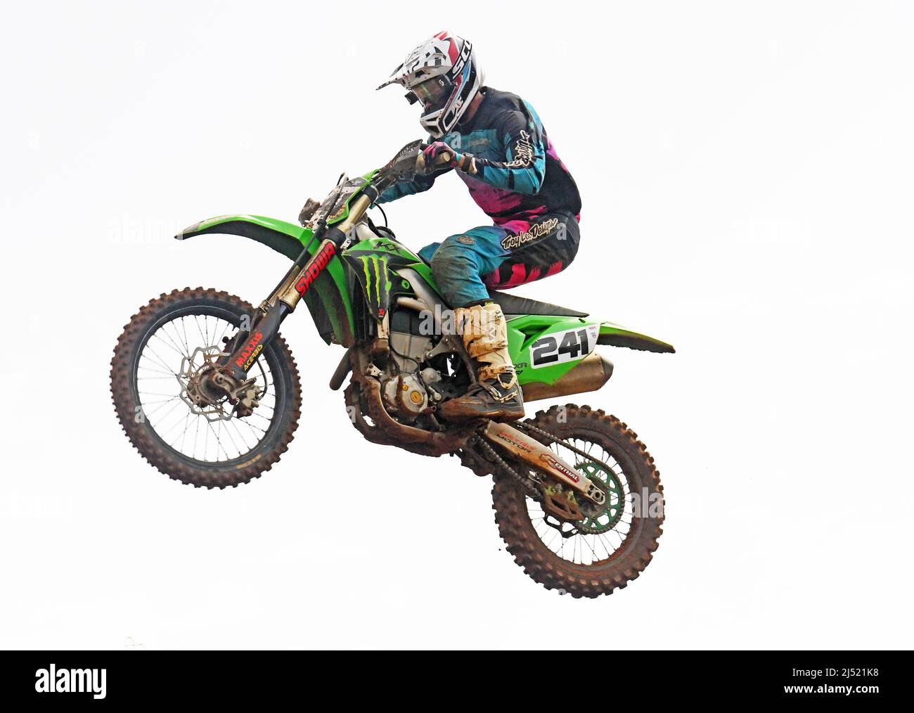 Motorradrennen - Jump, Extremsport Stockfoto
