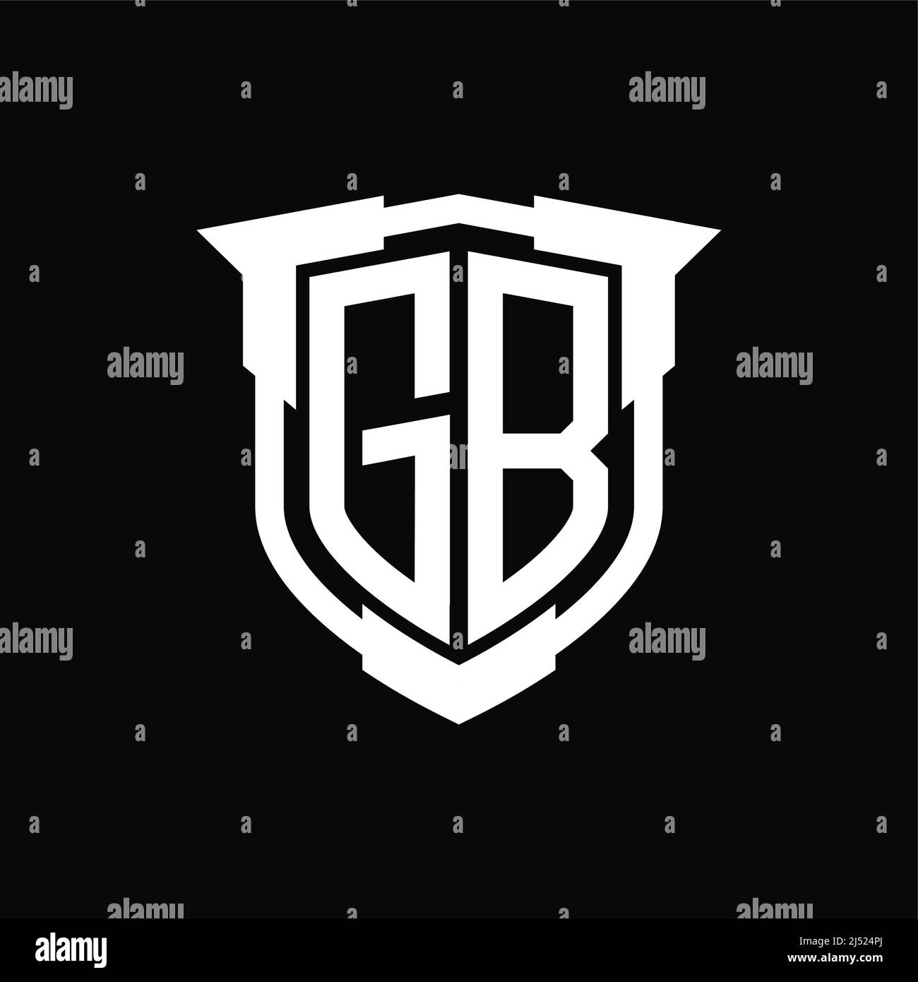 GB Logo Monogramm Brief mit Schild Form Design-Vorlage Stock Vektor