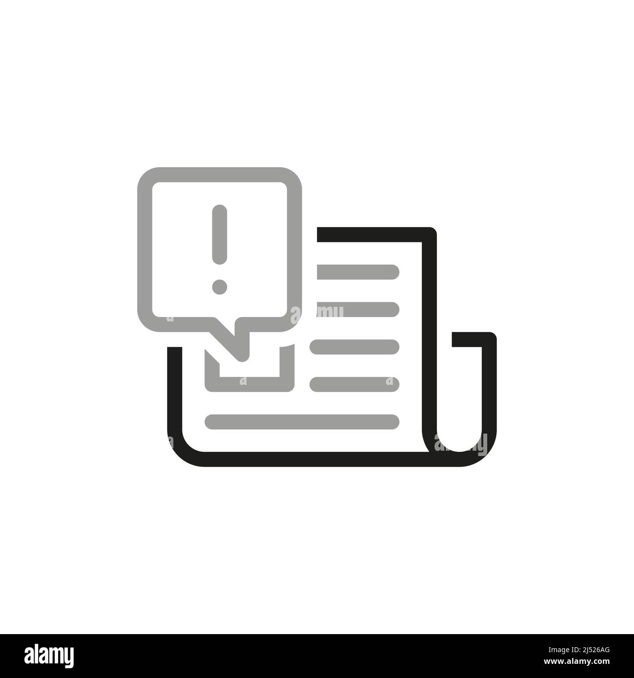 Einfache Gefälschte Nachrichten Verwandte Vektorlinien-Symbol. Vektorgrafik. Stock Vektor