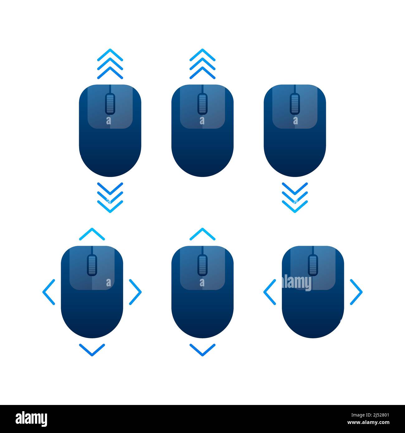 Scrollende Maus. Landing Page. Computermaus. Vektorgrafik. Stock Vektor