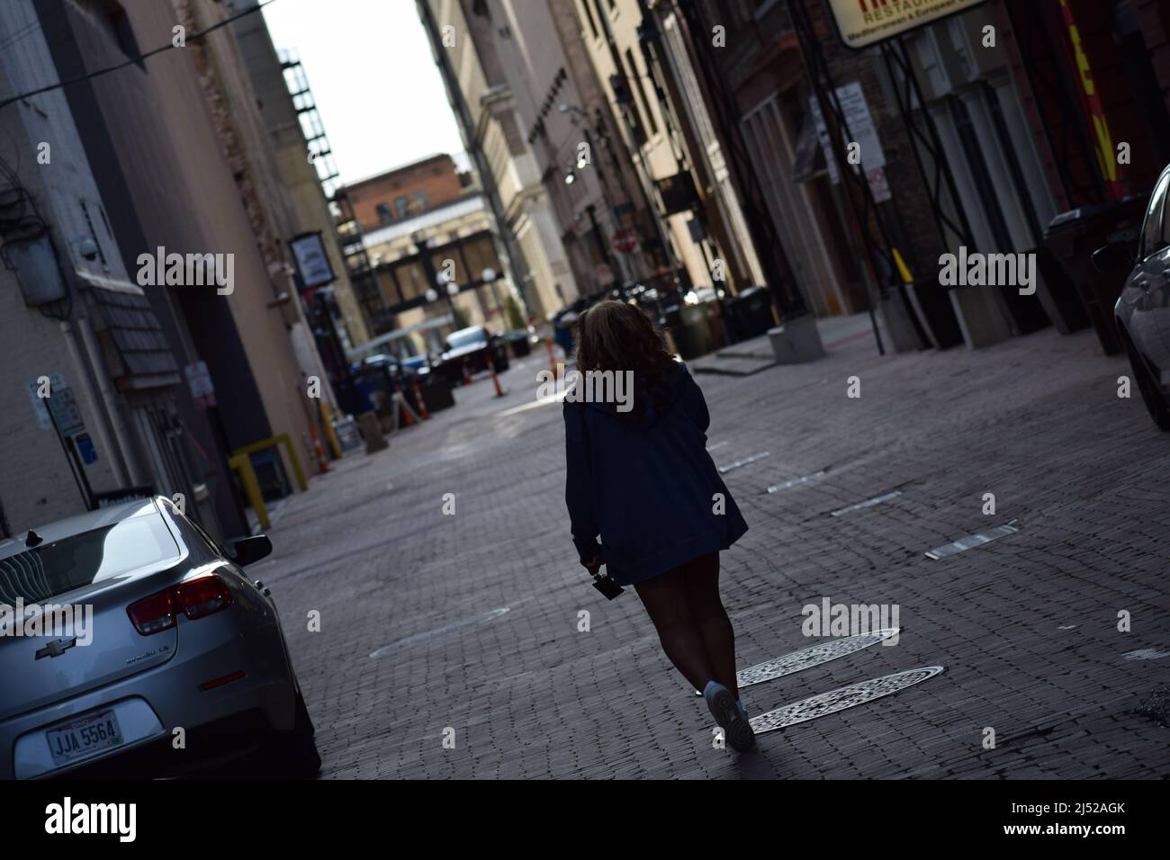 Das Bild wurde in einer Gasse in der Innenstadt von Columbus aufgenommen Stockfoto