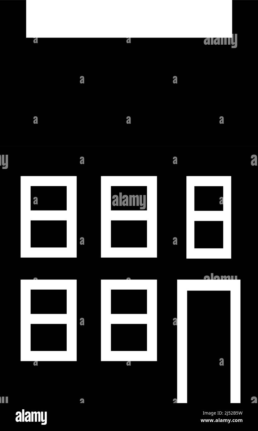 Vektor-Illustration monochromes altes Stadthaus im europäischen Stil. Stock Vektor