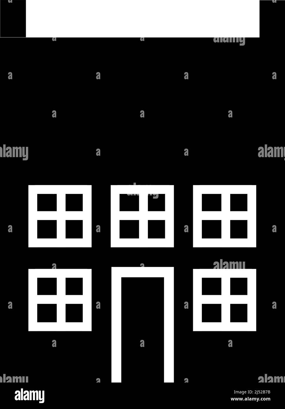 Vektor-Illustration monochromes altes Stadthaus im europäischen Stil. Stock Vektor