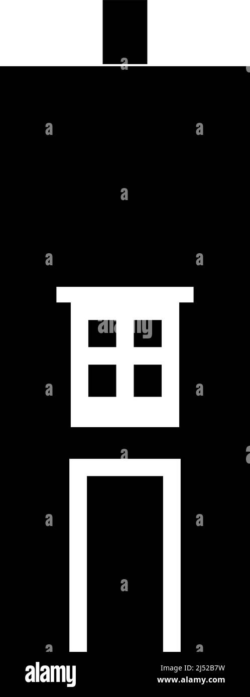 Vektor-Illustration monochromes altes Stadthaus im europäischen Stil. Stock Vektor