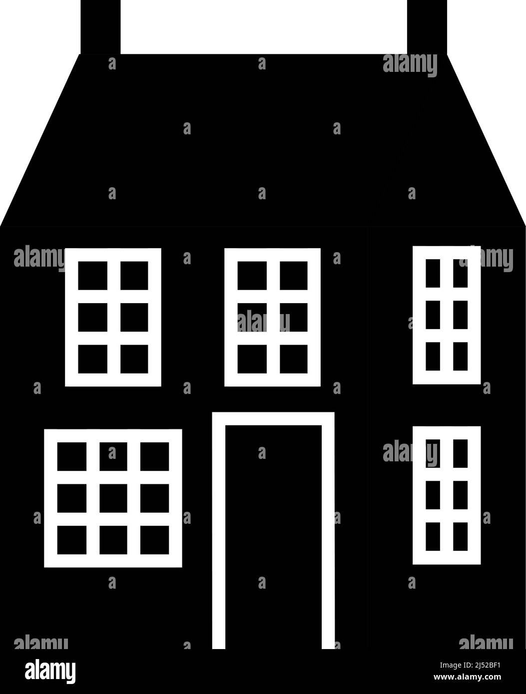 Vektor-Illustration monochromes altes Stadthaus im europäischen Stil. Stock Vektor