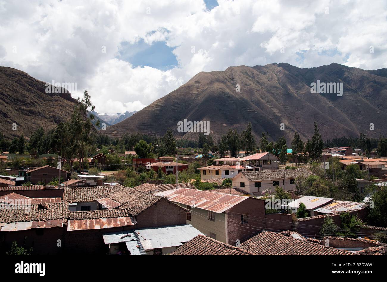 Roof Scape Urubamba im Süden Perus Stockfoto